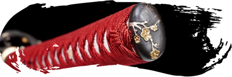 Tsuka de seda japonesa con hishigami